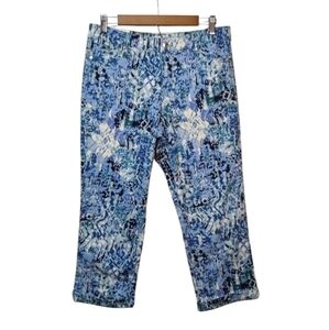 Nine West Chrystie Capri Blue White Women's Stretch Jeans Pants Size 8 NWT